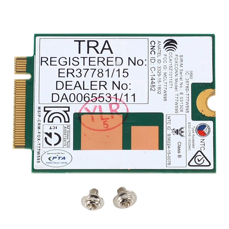 Lt4120 X5 LTE T77W595 796928-001 4G WWAN M.2 150Mbps LTE Modem for HP Elite X2 840 850 G3 640 650 645 G2 green
Lt4120 X5 LTE T77W595 796928-001 4G WWAN M.2 150Mbps LTE Modem for HP Elite X2 840 850 G3 640 650 645 G2 green