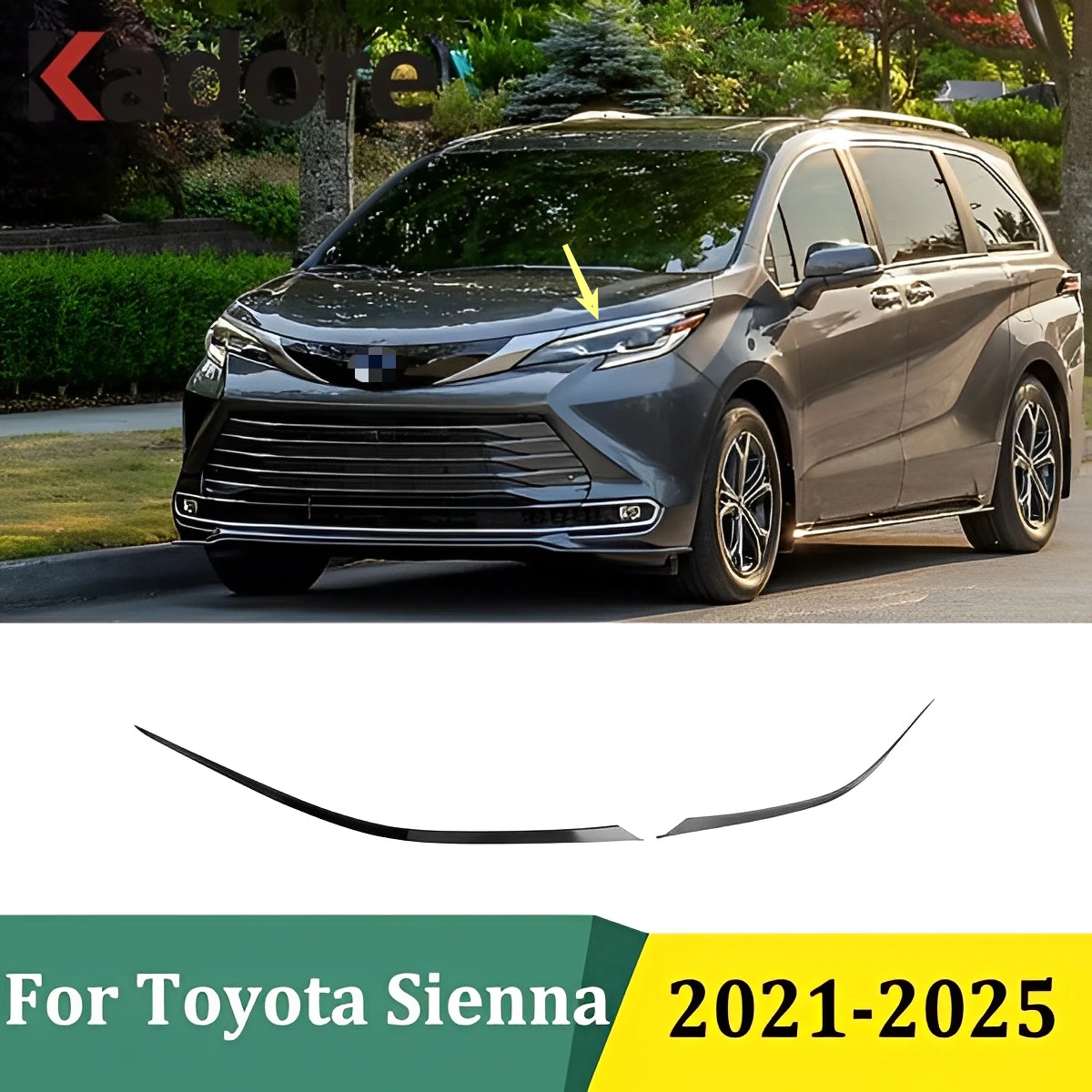 For Toyota Sienna 2021 2022 2023 2024 2025 Front Lamps Trim Headlight Eyebrow Strips Cover Exterior Car Styling Accessories
For Toyota Sienna 2021 2022 2023 2024 2025 Front Lamps Trim Headlight Eyebrow Strips Cover Exterior Car Styling Accessories