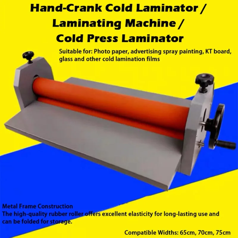 High Quality 65cm Manual Cold Roll Laminator Machine Advertising Photo Film KT Panel Hand Crank Cold Roll Laminating Machine
High Quality 65cm Manual Cold Roll Laminator Machine Advertising Photo Film KT Panel Hand Crank Cold Roll Laminating Machine