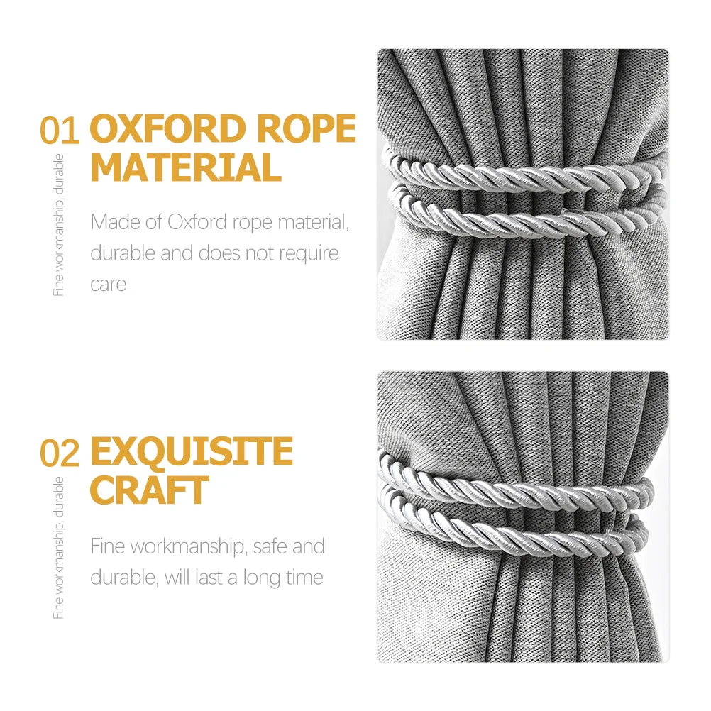 6pcs Curtain Tieback Oxford Rope Drapery Holdback Decorative Adjustable No Drill Needed For Living Room Bedroom Home Window
6pcs Curtain Tieback Oxford Rope Drapery Holdback Decorative Adjustable No Drill Needed For Living Room Bedroom Home Window