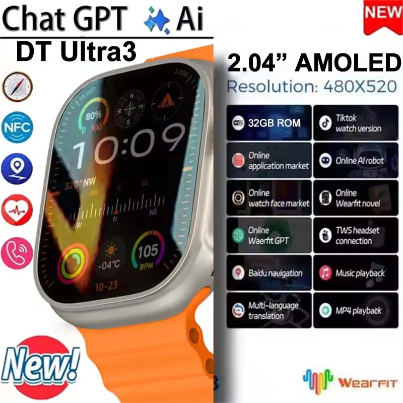 2025 Новые Смарт-часы AMOLED DT ULTRA3 Series10 32 ГБ ПЗУ AI Часы Лицо BT Вызов Игры Музыка Компас Спортивные Смарт-часы Мужчины Женщины
2025 Новые Смарт-часы AMOLED DT ULTRA3 Series10 32 ГБ ПЗУ AI Часы Лицо BT Вызов Игры Музыка Компас Спортивные Смарт-часы Мужчины Женщины
