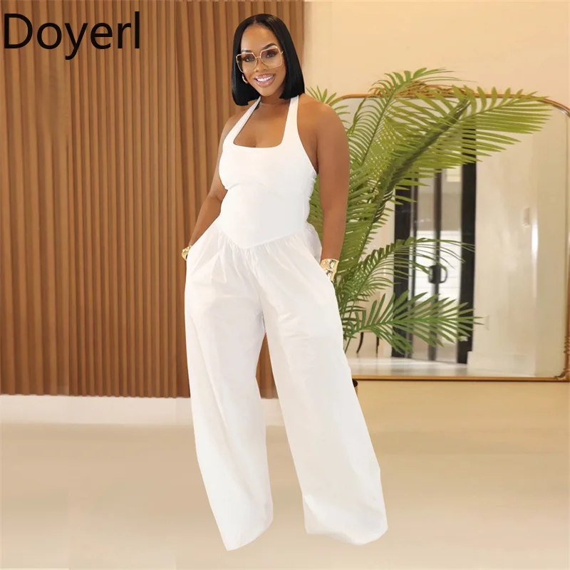 Doyerl Solid Casual Summer Jumpsuit Woman Overalls Sleeveless Halter Backless Corset Wide Leg Rompers One Piece Outfits Mono
Doyerl Solid Casual Summer Jumpsuit Woman Overalls Sleeveless Halter Backless Corset Wide Leg Rompers One Piece Outfits Mono