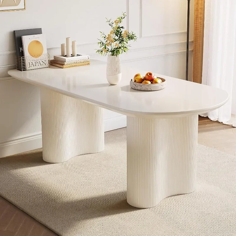 Fast Shipping.63" White Dining Table, Oval Dining Room Table, Kitchen Table for Dining Room,Kitchen or Reception Room.NEW
Fast Shipping.63" White Dining Table, Oval Dining Room Table, Kitchen Table for Dining Room,Kitchen or Reception Room.NEW