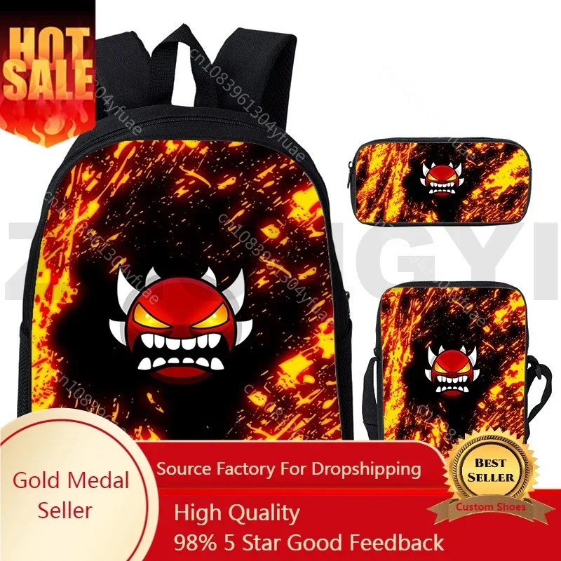 New Game 12/16 Inch Geometry Dash Backpack 3 Pcs/Set Anime Harajuku Large Capacity Kids Boys Bookbag Men Lady Fashion Canvas Bag
New Game 12/16 Inch Geometry Dash Backpack 3 Pcs/Set Anime Harajuku Large Capacity Kids Boys Bookbag Men Lady Fashion Canvas Bag