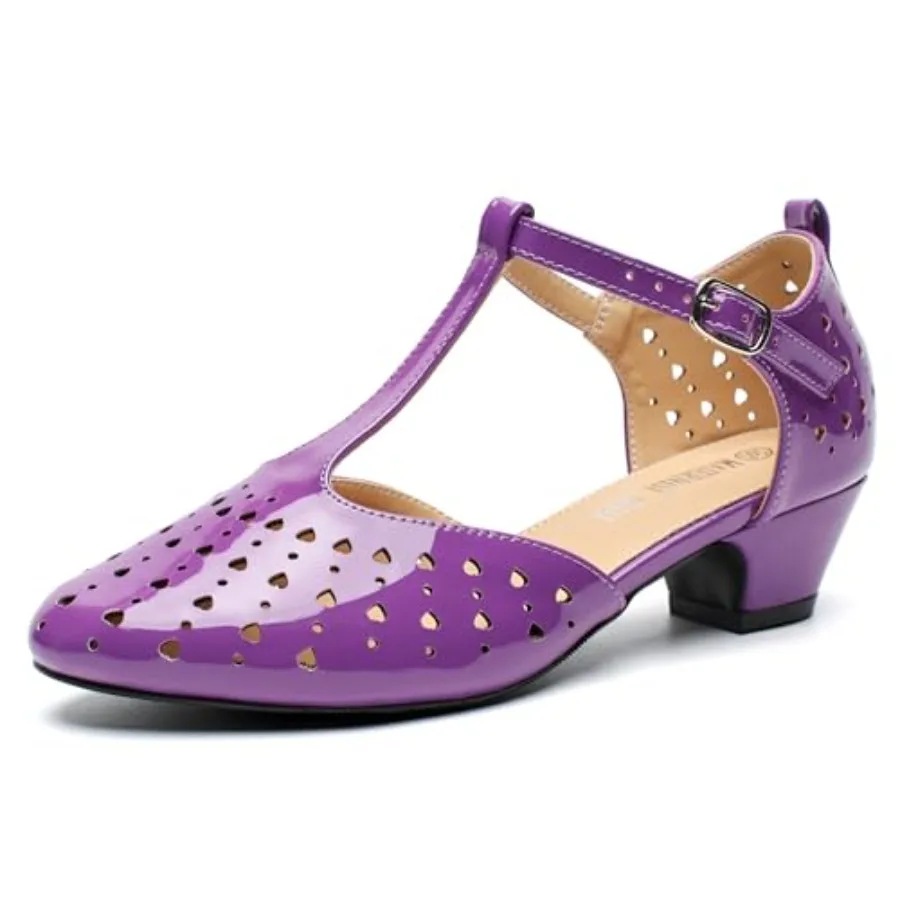MAIERNISI JESSI Women's T-Strap Mary Jane Pumps, Low Block Heel, Closed Toe, Buckle Ankle Strap
MAIERNISI JESSI Women's T-Strap Mary Jane Pumps, Low Block Heel, Closed Toe, Buckle Ankle Strap
