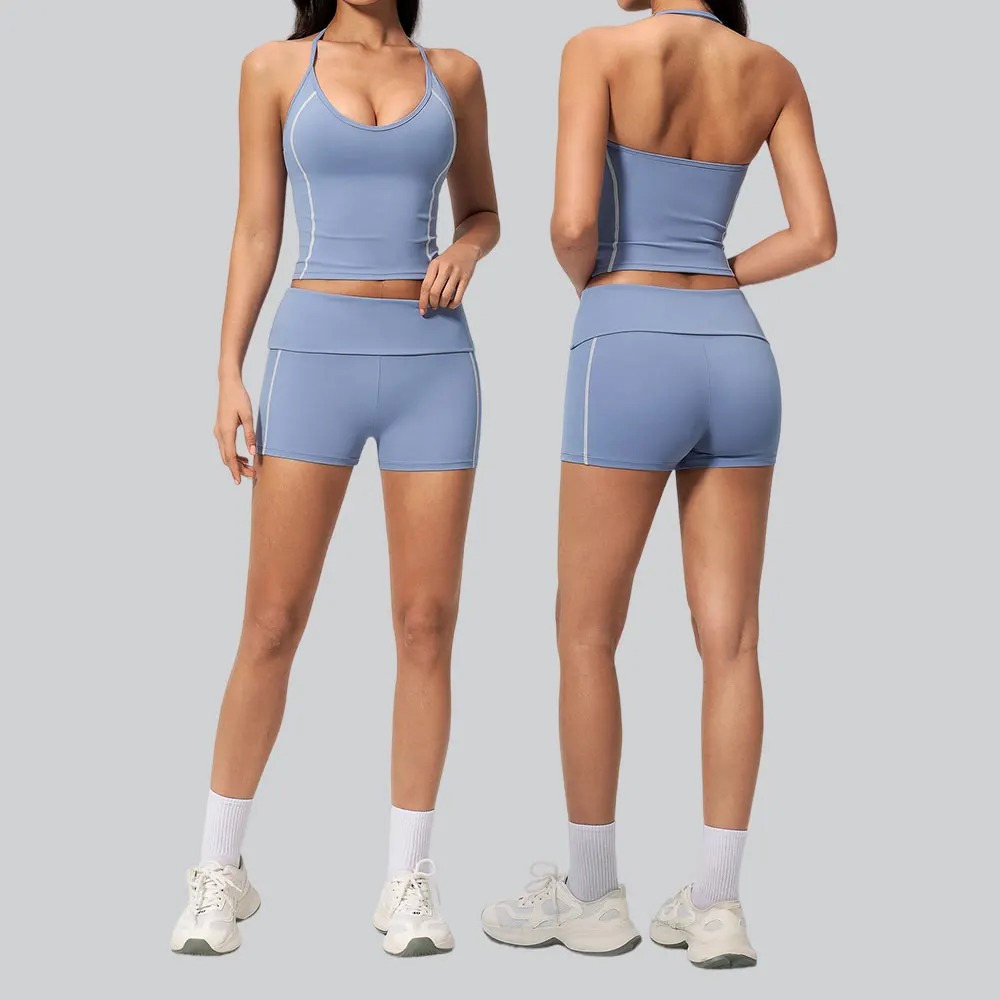 2PCS Yoga Sets Tracksuits Women Fitness Suits Athletic Wear Female Outdoor Sports Vest High Waist Shorts Set Fitness Gym Clothes
2PCS Yoga Sets Tracksuits Women Fitness Suits Athletic Wear Female Outdoor Sports Vest High Waist Shorts Set Fitness Gym Clothes