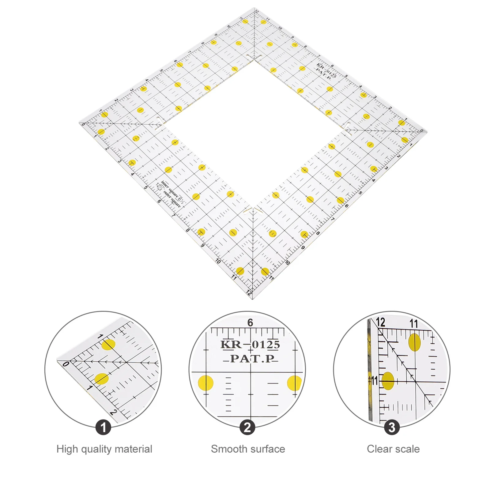1pc Square Shape Sewing Patchwork Quilting Ruler Fabric Measuring Tool For Clothes Making Crafts Plastic Ruler Easy Storage
1pc Square Shape Sewing Patchwork Quilting Ruler Fabric Measuring Tool For Clothes Making Crafts Plastic Ruler Easy Storage
