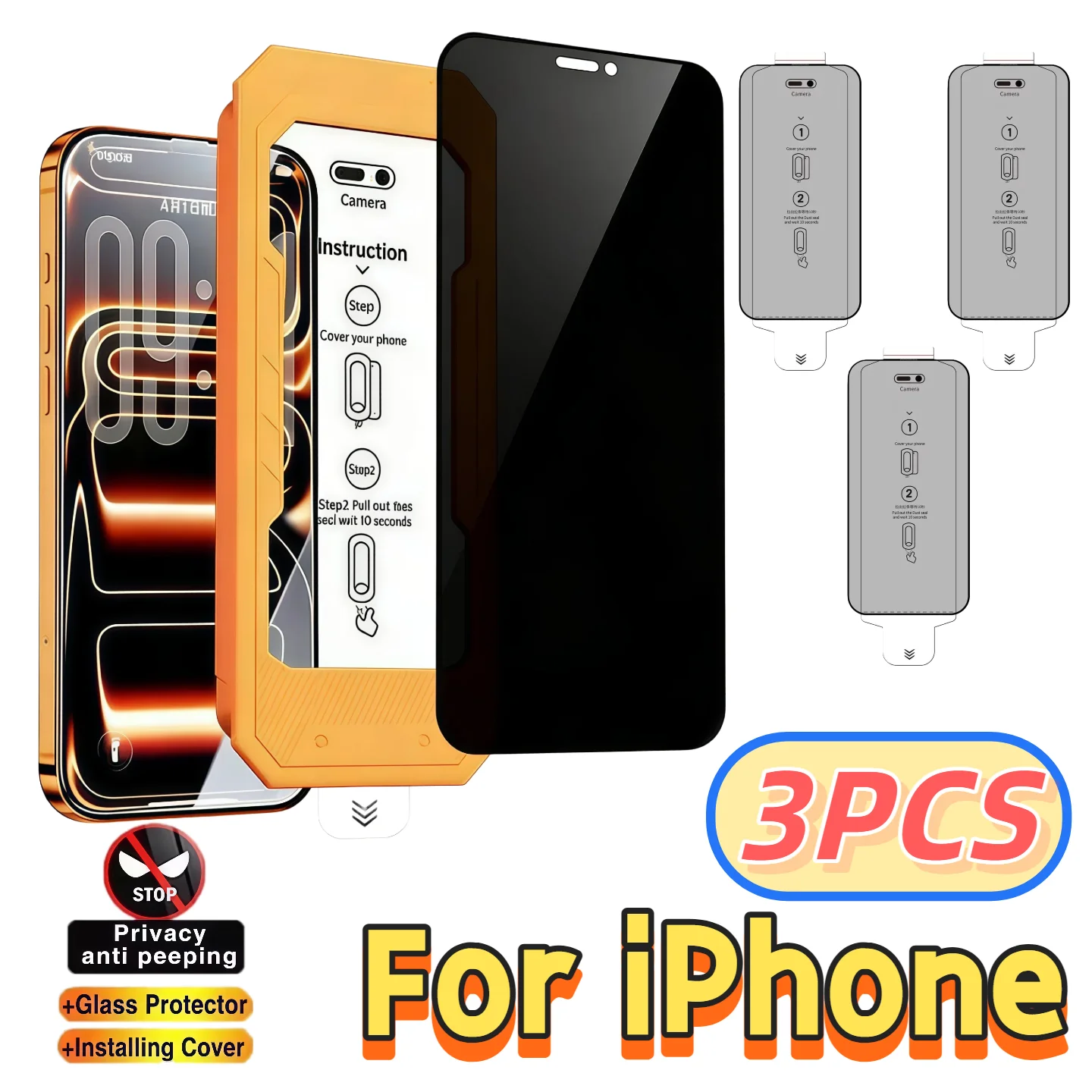3-Pack Privacy Screen Protector 9H Tempered Glass for iPhone Air 17e 16Pro 15ProMax 14Plus 13 12 Series
3-Pack Privacy Screen Protector 9H Tempered Glass for iPhone Air 17e 16Pro 15ProMax 14Plus 13 12 Series