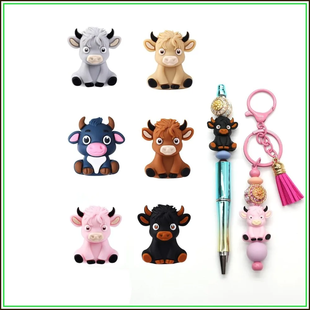 6 Pcs 3D Highland Cow Silicone Focal Beads for Pens, Keychain Making, Bracelet Necklace Handmade Crafts
6 Pcs 3D Highland Cow Silicone Focal Beads for Pens, Keychain Making, Bracelet Necklace Handmade Crafts
