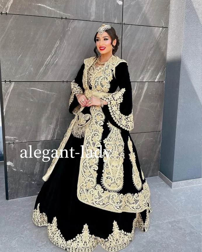 Women's Long Sleeve Evening Dress Floor Length Formal Occasion Dresses Luxury Black Applique Saudi Arabia Party Dresses Custom
Women's Long Sleeve Evening Dress Floor Length Formal Occasion Dresses Luxury Black Applique Saudi Arabia Party Dresses Custom