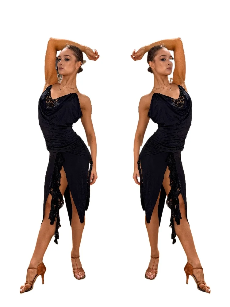 MZDance Women's Latin dance dress with lace decoration, backless, training and performance irregular dance dress
MZDance Women's Latin dance dress with lace decoration, backless, training and performance irregular dance dress