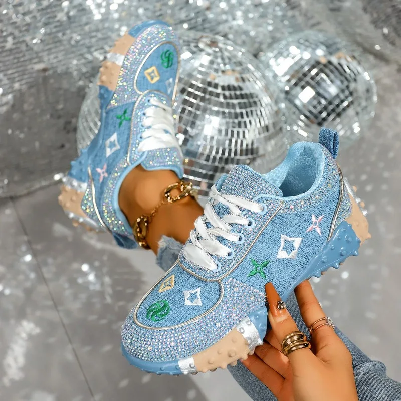 Women's Shoes Luxury Rhinestone Casual Shoes Fashion Crystal Muffin Platform Shoes Breathable Mesh Casual Shoe Women's Sneakers
Women's Shoes Luxury Rhinestone Casual Shoes Fashion Crystal Muffin Platform Shoes Breathable Mesh Casual Shoe Women's Sneakers