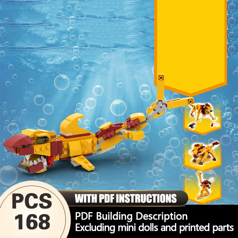 Creators Animal Series Model MOC Building Bricks 4-In-1Shark Modular Technology Gifts Holiday Assemble Children Toys Suit
Creators Animal Series Model MOC Building Bricks 4-In-1Shark Modular Technology Gifts Holiday Assemble Children Toys Suit