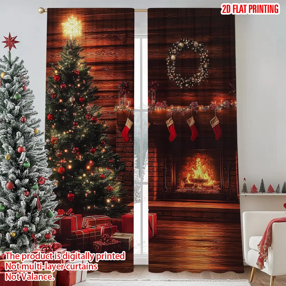 2pcs 2D flat printing Merry Christmas Popular Curtains Fireplace and Christmas tree Versatile Fabric Without Electricity Party
2pcs 2D flat printing Merry Christmas Popular Curtains Fireplace and Christmas tree Versatile Fabric Without Electricity Party