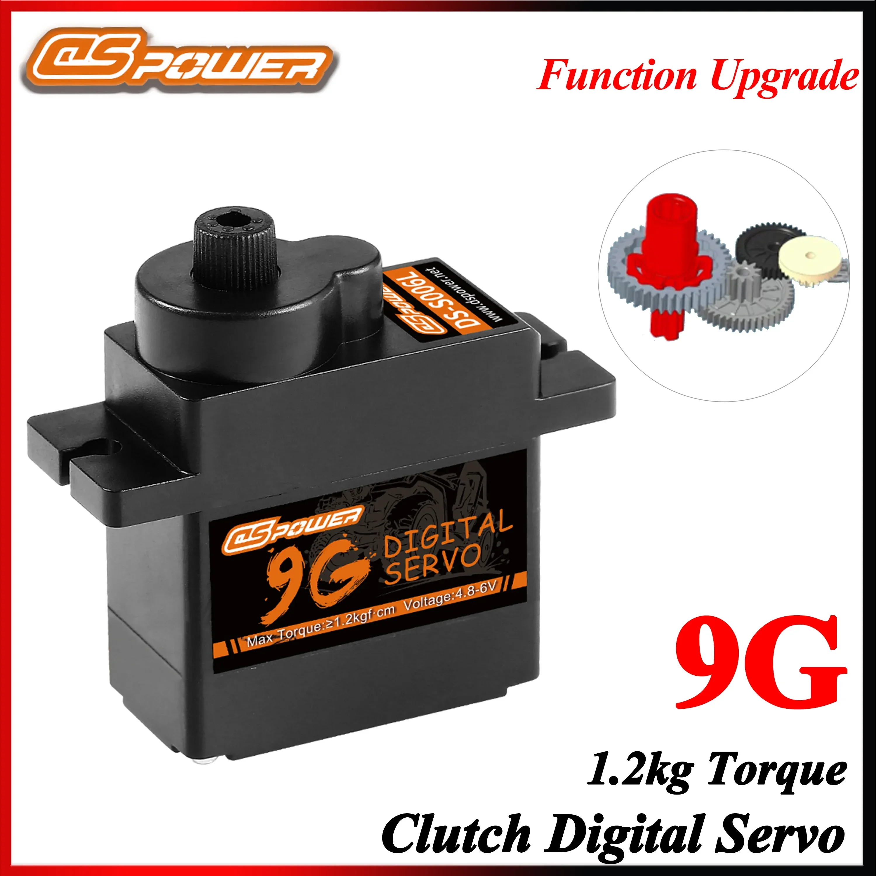DSpower 9g Mini Plastic Gear Clutch Digital Servo Function Upgrade for RC Car Airplane Fixed-wing Helicopter 450 SCX24 WLtoys
DSpower 9g Mini Plastic Gear Clutch Digital Servo Function Upgrade for RC Car Airplane Fixed-wing Helicopter 450 SCX24 WLtoys