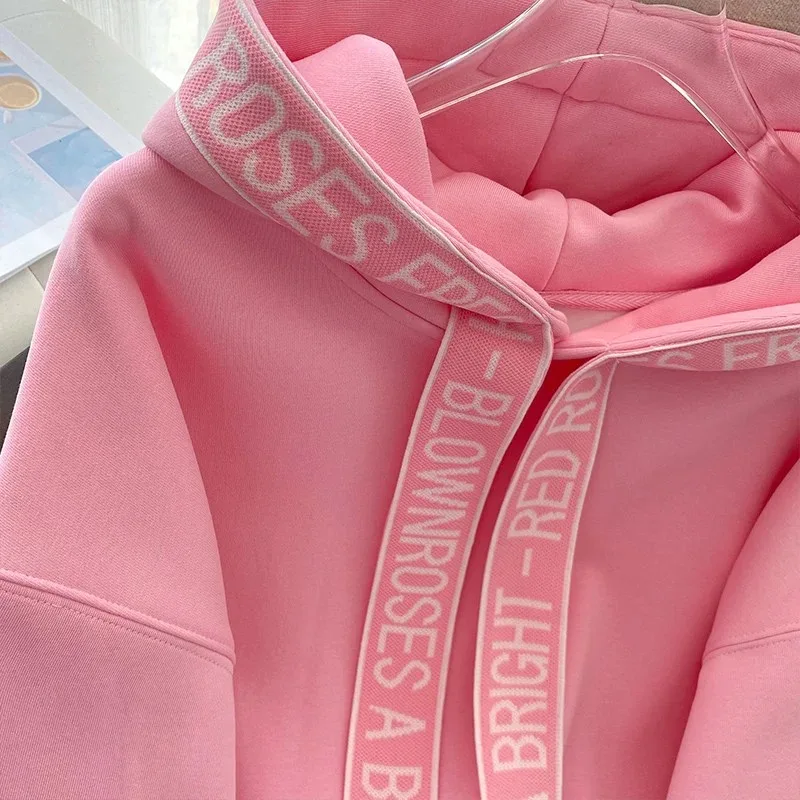 Women Pink Hooded Sweatshirt Letter Drawstring Korean Fashion Casual Baggy 2025 NEW Spring Long Sleeves Green Pullover Tops
Women Pink Hooded Sweatshirt Letter Drawstring Korean Fashion Casual Baggy 2025 NEW Spring Long Sleeves Green Pullover Tops