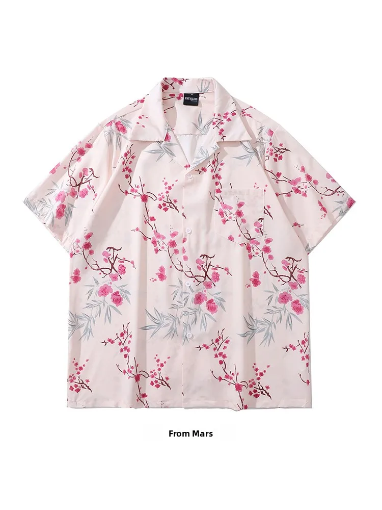 Свободная рубашка с цветочным принтом и коротким рукавом в стиле High Street, повседневная, молодежная, летняя, модная, с кубинским воротником
Свободная рубашка с цветочным принтом и коротким рукавом в стиле High Street, повседневная, молодежная, летняя, модная, с кубинским воротником