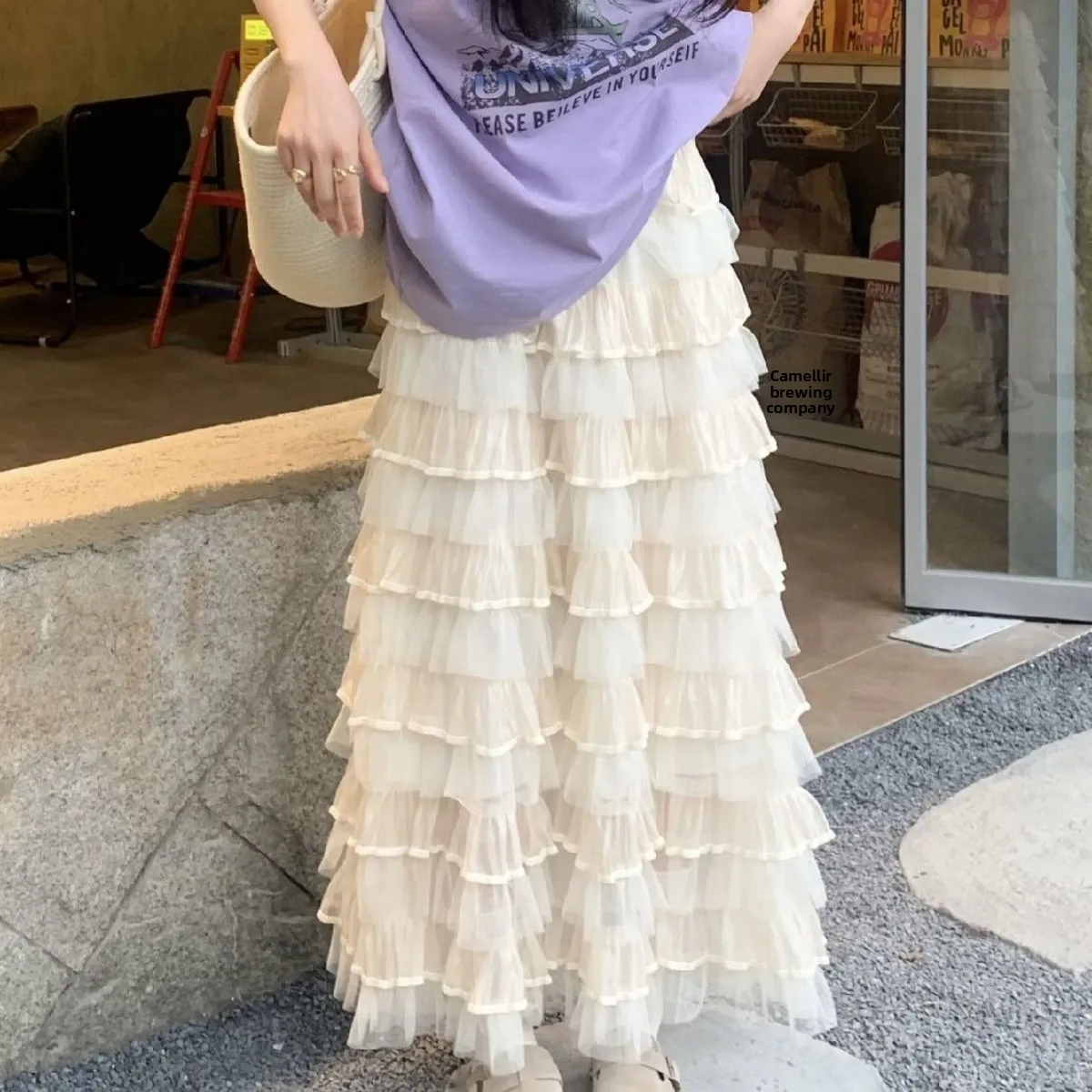 High Waist A-Line Long Fairy Skirt Women's Cake Mesh Half Skirt Autumn Design Sense Lotus Leaf Polyester Fiber
High Waist A-Line Long Fairy Skirt Women's Cake Mesh Half Skirt Autumn Design Sense Lotus Leaf Polyester Fiber