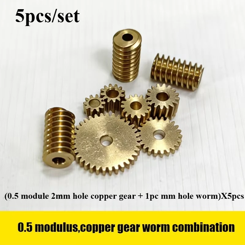 5Sets Modulus 0.5 12/16/18/32 T Worm Gear Brass Mini Reducing Transmission Gear for RC DIY Model Car Shaft Pinion Connector
5Sets Modulus 0.5 12/16/18/32 T Worm Gear Brass Mini Reducing Transmission Gear for RC DIY Model Car Shaft Pinion Connector