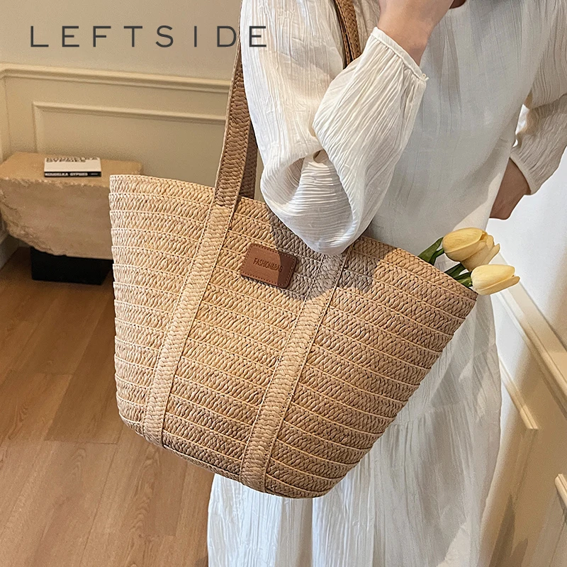 LEFTSIDE Big Weave Zipper Tote Bags for Women 2025 Summer Korean Fashion Shoulder Bags Lady Handbag Females Beach Straw Hand Bag
LEFTSIDE Big Weave Zipper Tote Bags for Women 2025 Summer Korean Fashion Shoulder Bags Lady Handbag Females Beach Straw Hand Bag