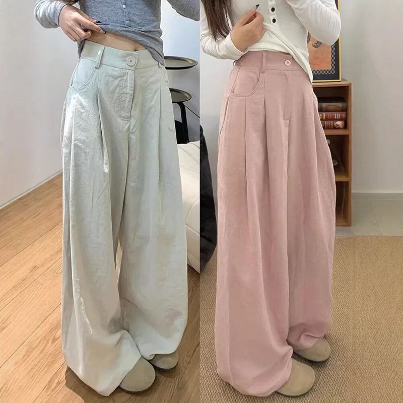Hot Sale Lady Comfortable Ice Silk Pants Female Solid Color High Waist Trousers Girls Korean Classic Fashion Wide Leg Pants
Hot Sale Lady Comfortable Ice Silk Pants Female Solid Color High Waist Trousers Girls Korean Classic Fashion Wide Leg Pants