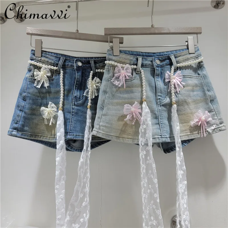 American Fashion Streetwear Girl Y2K Denim Skirts Heavy Industry Bow Bead Chain Belt High Waist Jeans Skirt Women 2026 Summer
American Fashion Streetwear Girl Y2K Denim Skirts Heavy Industry Bow Bead Chain Belt High Waist Jeans Skirt Women 2026 Summer