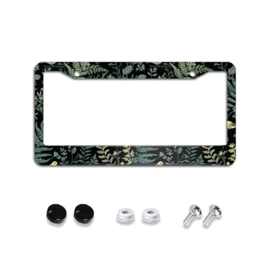Fern Forest and Birds License Plate Frame Cute Black License Plate Frames Aluminum Car Accessories Cover with 2 Holes and Screw
Fern Forest and Birds License Plate Frame Cute Black License Plate Frames Aluminum Car Accessories Cover with 2 Holes and Screw