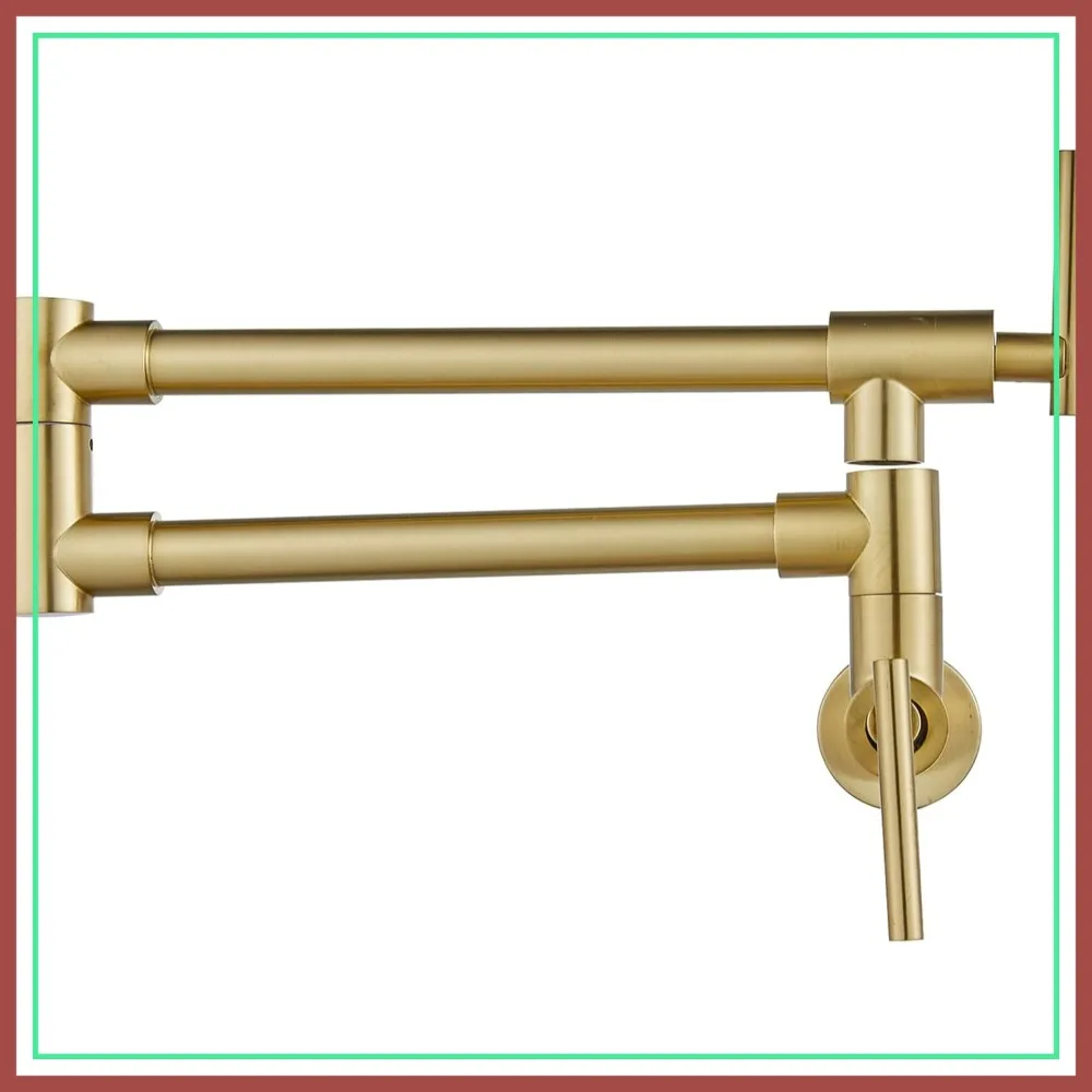 Pot Filler Faucet Brushed Champagne Gold Folding Stretchable Wall Mount Kitchen Sink Faucet SUS304 Stainless Steel Double Joint Swing Arm Single Hole Two Handles NPT Commercial
Pot Filler Faucet Brushed Champagne Gold Folding Stretchable Wall Mount Kitchen Sink Faucet SUS304 Stainless Steel Double Joint Swing Arm Single Hole Two Handles NPT Commercial