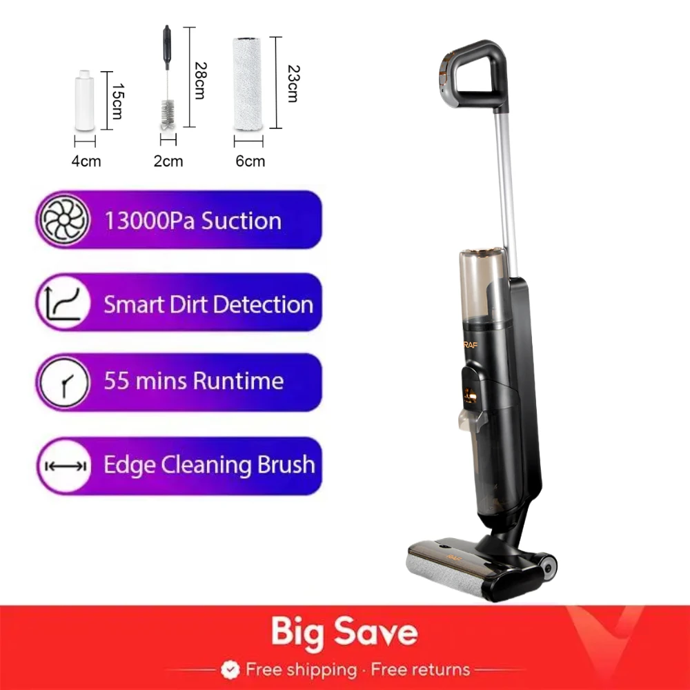 Home Cordless Wet Dry Vacuum Cleaner Mop, Edge Cleaning 55min Auto Suction Floor Washer Self-cleaning Smart Home Appliance
Home Cordless Wet Dry Vacuum Cleaner Mop, Edge Cleaning 55min Auto Suction Floor Washer Self-cleaning Smart Home Appliance