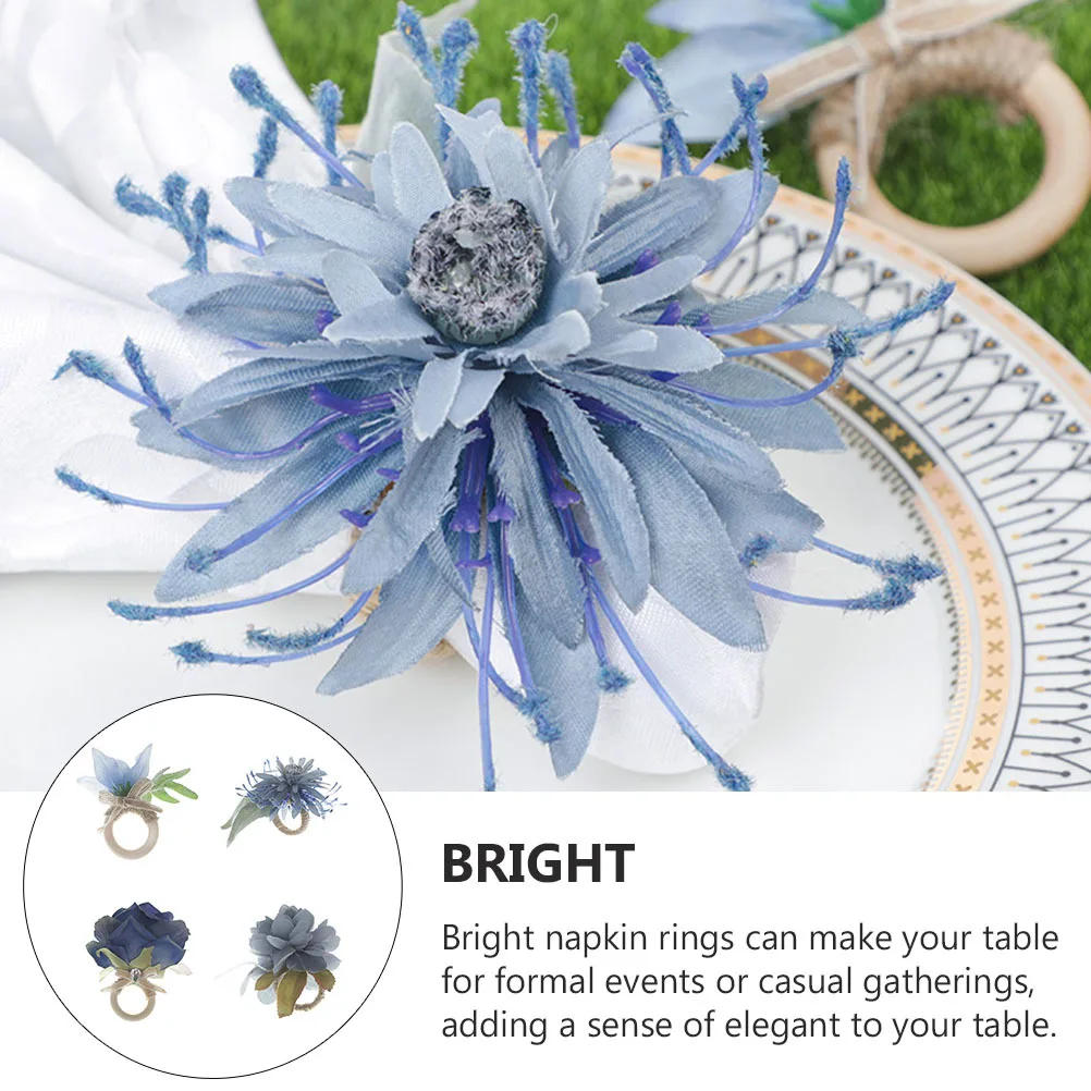 4Pcs Flower Napkin Rings Elegant Delicate Napkin Clasps for Wedding Reception Party Decorations Reusable Stylish Table Setting
4Pcs Flower Napkin Rings Elegant Delicate Napkin Clasps for Wedding Reception Party Decorations Reusable Stylish Table Setting