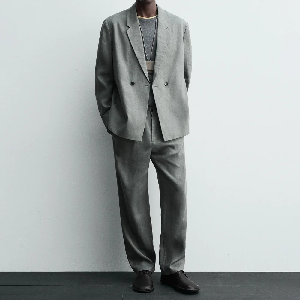 Linen Fabric Men's Suits Lightweight Man Dress Suits High Quality Casual Man Suit Set Two-Piece Notch Lapel Comfortable Fashion
Linen Fabric Men's Suits Lightweight Man Dress Suits High Quality Casual Man Suit Set Two-Piece Notch Lapel Comfortable Fashion