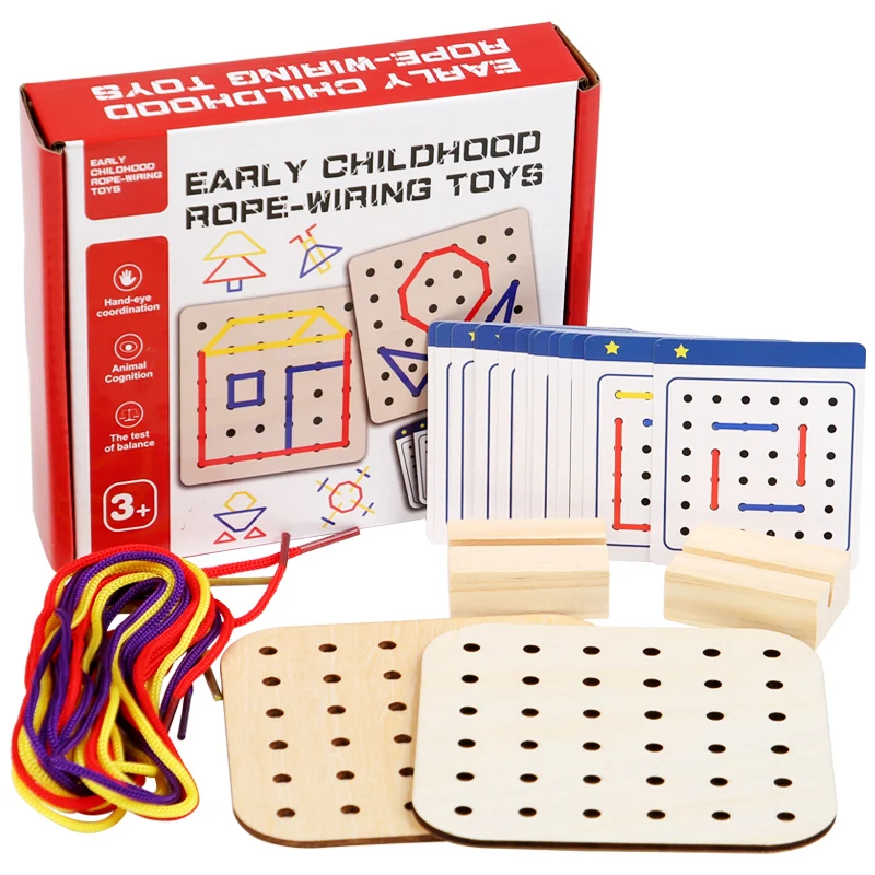 Wooden Montessori Teaching Aid Geometry Rope Threading Games Children's Early Education Thinking Training Board Educational Toys
Wooden Montessori Teaching Aid Geometry Rope Threading Games Children's Early Education Thinking Training Board Educational Toys