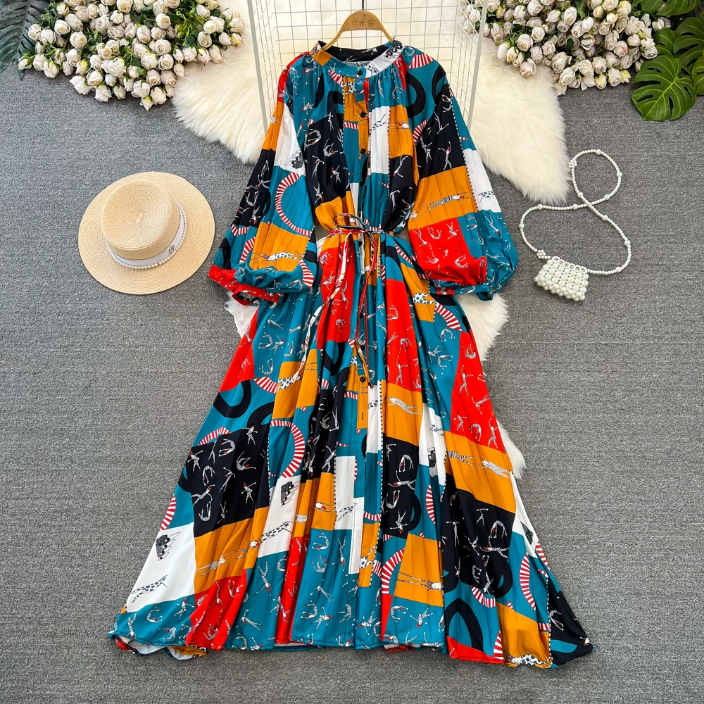 2024 Spring Fashion New For Women Casual Print Long Midi Dress Lantern Sleeve Vintage Elegant Party Prom Dresses Female Robe
2024 Spring Fashion New For Women Casual Print Long Midi Dress Lantern Sleeve Vintage Elegant Party Prom Dresses Female Robe