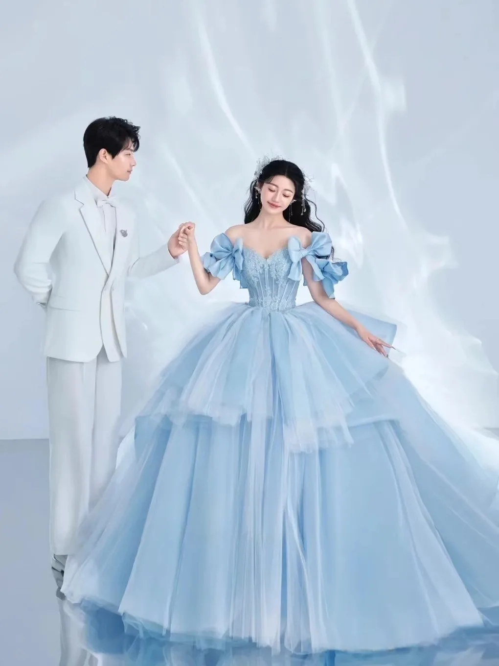 Princess Style Evening Gown Blue Strapless Ball Gown Wedding Dress Puffy Skirt Adult Ceremony Photography Studio Costume
Princess Style Evening Gown Blue Strapless Ball Gown Wedding Dress Puffy Skirt Adult Ceremony Photography Studio Costume