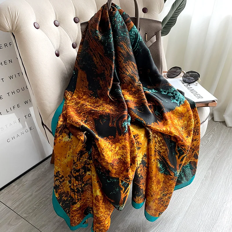2022 Winter Dustproof Print Shawls Korean Oil Painting Bandanna Popular Sunscreen Satin Scarves Spring 180X90CM Big Beach Towel
2022 Winter Dustproof Print Shawls Korean Oil Painting Bandanna Popular Sunscreen Satin Scarves Spring 180X90CM Big Beach Towel