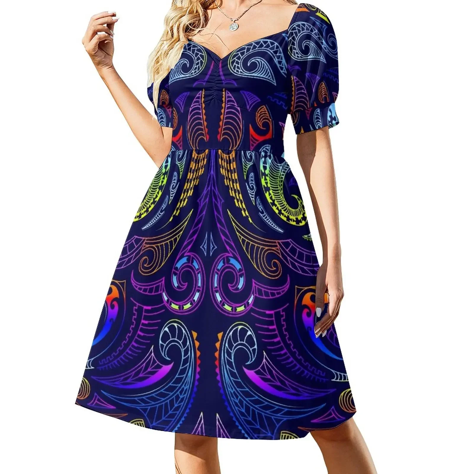 Minimal Maori on Purple New Zeeland Short-Sleeved Dress Evening gown women's elegant loose dresses
Minimal Maori on Purple New Zeeland Short-Sleeved Dress Evening gown women's elegant loose dresses