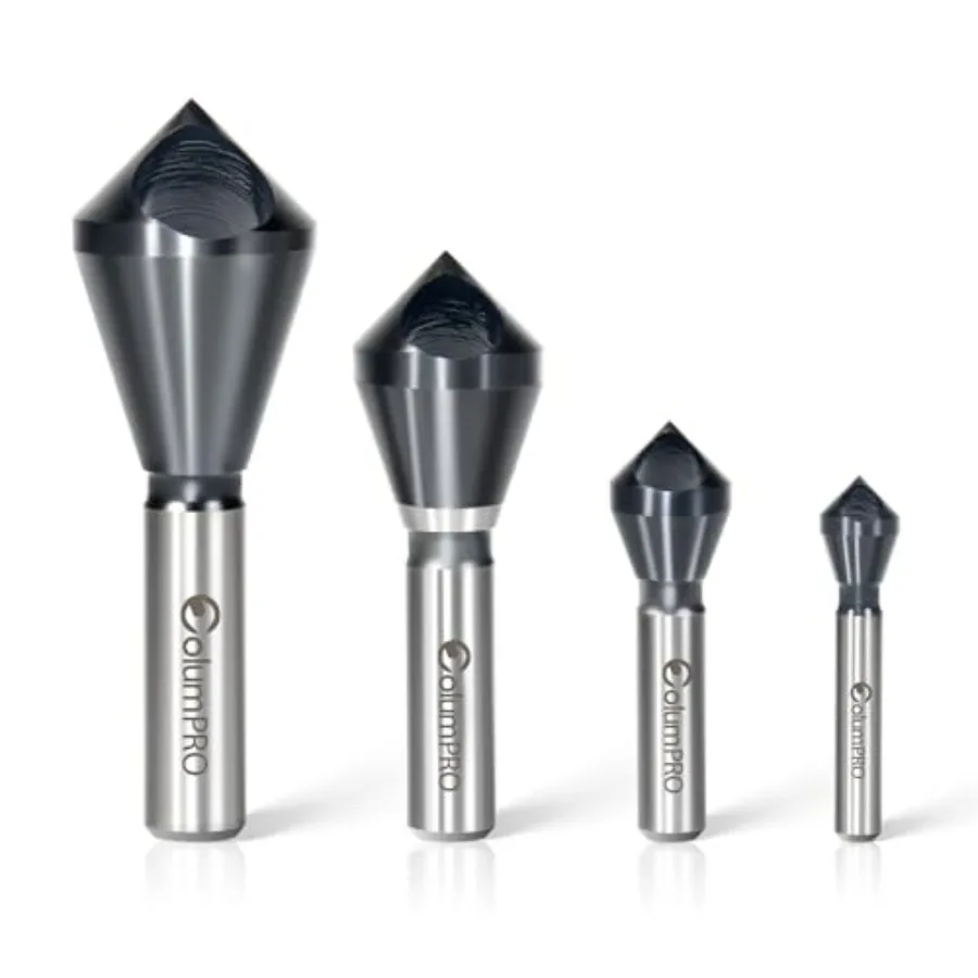 Cobalt Single-End Countersink Chamfer Tool Set - Heavy-Duty 90-Degree Countersink Bits for Metal Stainless Steel Copper Wood Fi
Cobalt Single-End Countersink Chamfer Tool Set - Heavy-Duty 90-Degree Countersink Bits for Metal Stainless Steel Copper Wood Fi