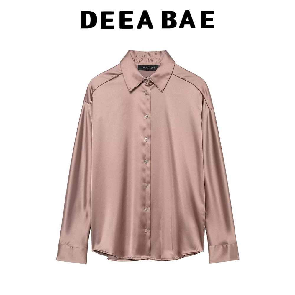 DEEABAE Winter new women's commuting style flip collar long sleeved silk satin texture off shoulder shirt top
DEEABAE Winter new women's commuting style flip collar long sleeved silk satin texture off shoulder shirt top