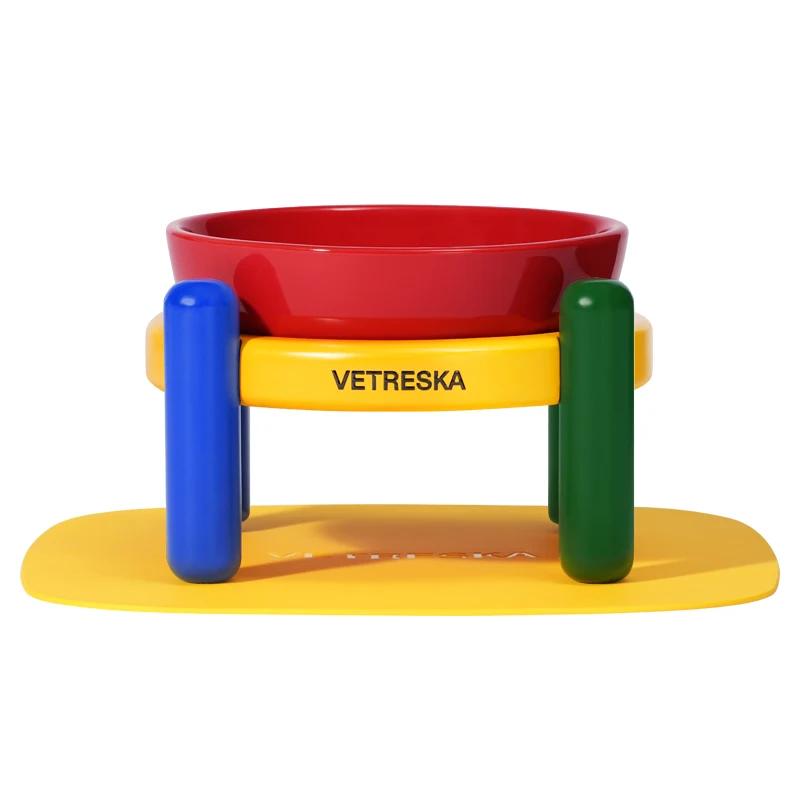 Vetreska Chroma Ceramic Pet Bowl Set with Mat Elevated Cat Dog Food Bowl for Neck Protection Non-Slip Feeder for Cats Dogs
Vetreska Chroma Ceramic Pet Bowl Set with Mat Elevated Cat Dog Food Bowl for Neck Protection Non-Slip Feeder for Cats Dogs