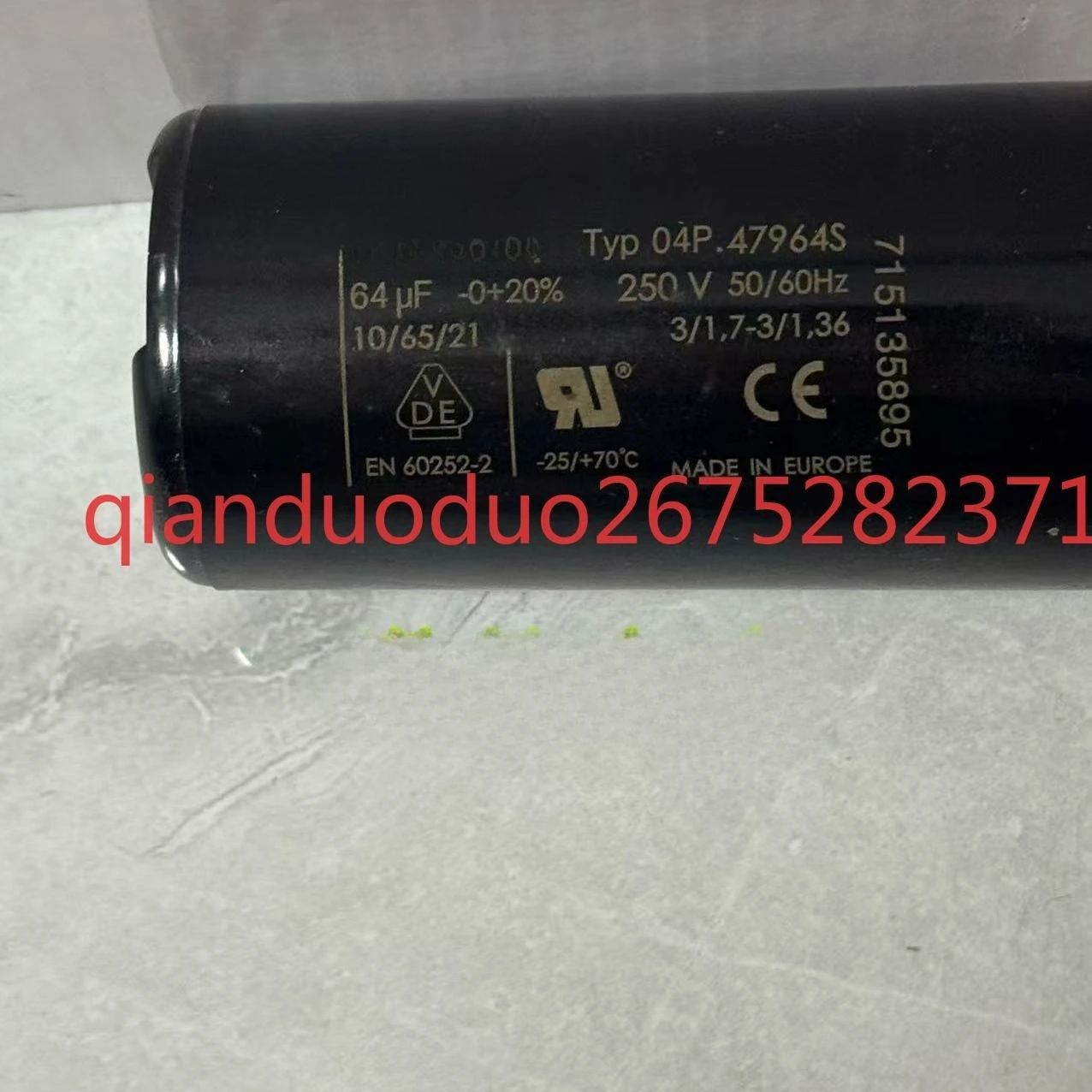 330V 64UF 250V 64UF fan motor compressor starting capacitor
330V 64UF 250V 64UF fan motor compressor starting capacitor