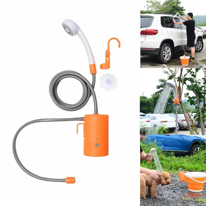 Electric shower water pump, automatic sprinkler with usb charger for car cleaning, camping and travel
Electric shower water pump, automatic sprinkler with usb charger for car cleaning, camping and travel