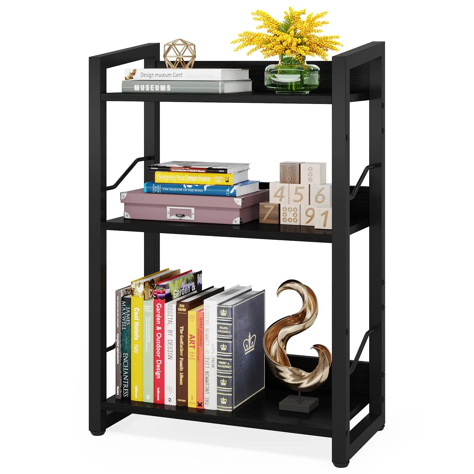 3-Tier Industrial Bookshelf With Edge Protection Metal Frame Narrow Storage Organizer For Bedroom Home Office
3-Tier Industrial Bookshelf With Edge Protection Metal Frame Narrow Storage Organizer For Bedroom Home Office