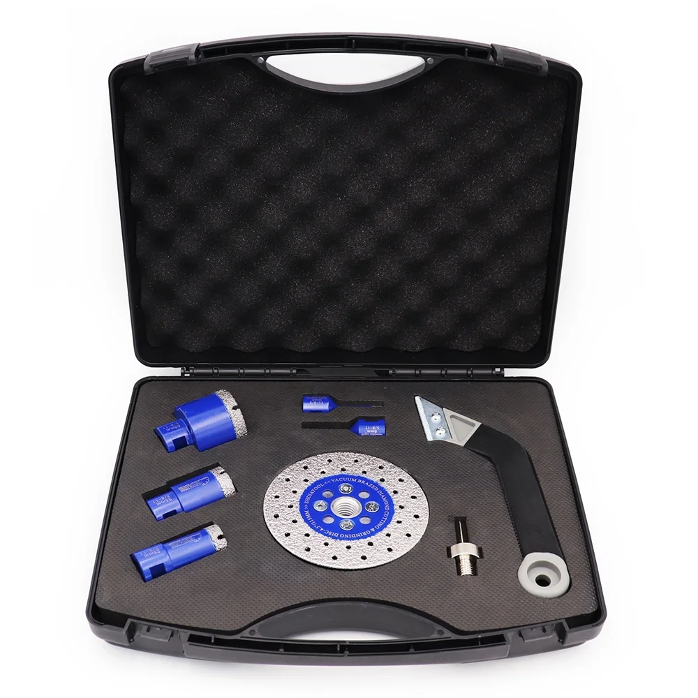 1Set/8PCS 5/8''-11 6/8/25/35/50mm Diamond Core Drill Bits 115mm Cutting Grinding Disc Saw Blade Hex Adapter Seam Cleaner Kit
1Set/8PCS 5/8''-11 6/8/25/35/50mm Diamond Core Drill Bits 115mm Cutting Grinding Disc Saw Blade Hex Adapter Seam Cleaner Kit