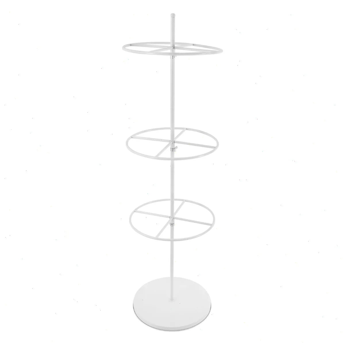 Merchandising Rack Retail Counter Display Rack, 3 Tier Rotating, Iron White, Adjustable Spacing, for Lingerie Bra Socks Organizer
Merchandising Rack Retail Counter Display Rack, 3 Tier Rotating, Iron White, Adjustable Spacing, for Lingerie Bra Socks Organizer