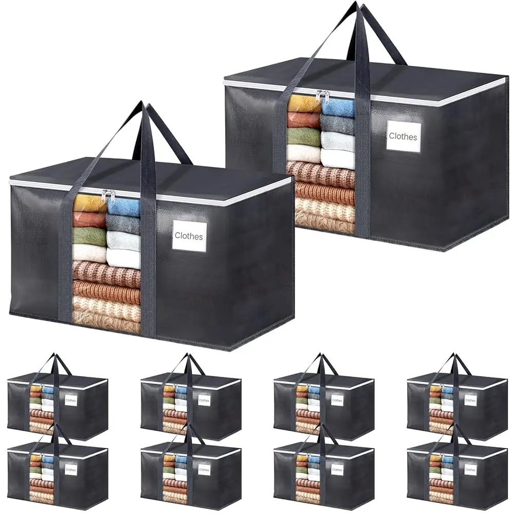 10 Pa Extra Large Moving Bags With Visual Pvc Window & Zippers, Storage Totes With Reinforced Handles, Heavy Duty Storage Bags
10 Pa Extra Large Moving Bags With Visual Pvc Window & Zippers, Storage Totes With Reinforced Handles, Heavy Duty Storage Bags