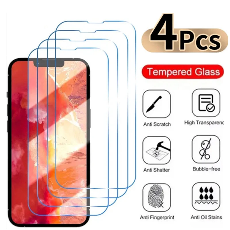 4 шт., защитная пленка для экрана iPhone 15 14 13 12 11 Pro Max Mini, Защитное стекло для iPhone X XR XS Max, закаленное стекло, Передняя пленка
4 шт., защитная пленка для экрана iPhone 15 14 13 12 11 Pro Max Mini, Защитное стекло для iPhone X XR XS Max, закаленное стекло, Передняя пленка