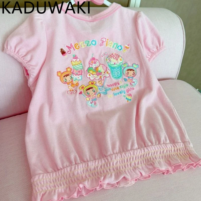 O-neck Puff Sleeve Sweet Crop Top Japanese Kawaii Print Pleated Fungus Casual Tshirt Summer All-match Single Breasted Y2k Coats
O-neck Puff Sleeve Sweet Crop Top Japanese Kawaii Print Pleated Fungus Casual Tshirt Summer All-match Single Breasted Y2k Coats
