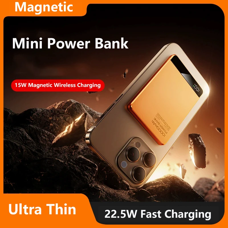 Mini Power Bank Magnetic Wireless Charger for iPhone Airpods Apple Watch 10000mAh 22.5W Fast Charging External Battery Charger
Mini Power Bank Magnetic Wireless Charger for iPhone Airpods Apple Watch 10000mAh 22.5W Fast Charging External Battery Charger