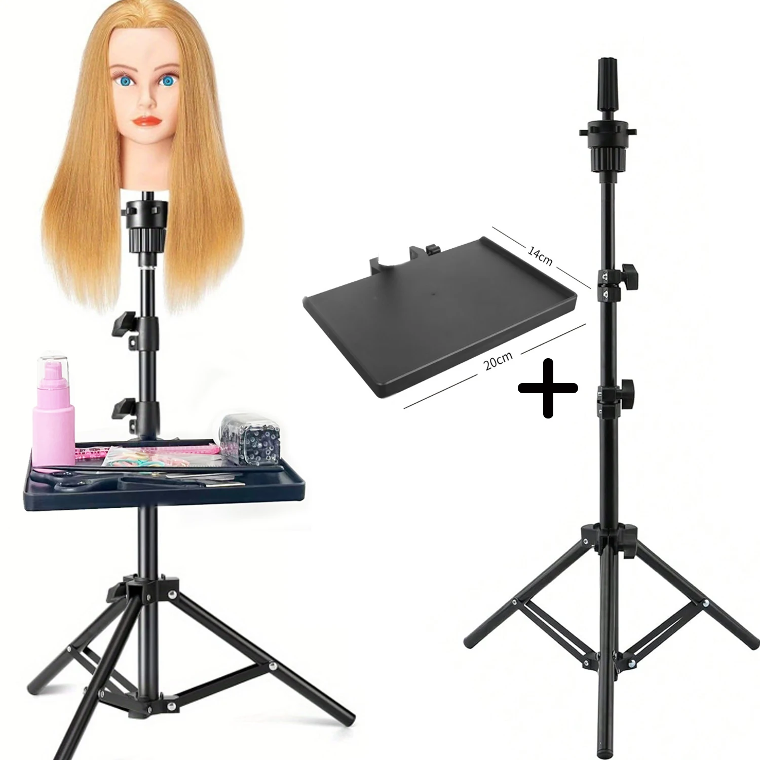 Wig Head Stand With Stand Tray Set, Adjustable Wigs Stand Tripod for Cosmetology Hairdressing Training, Head Block Set for Wigs
Wig Head Stand With Stand Tray Set, Adjustable Wigs Stand Tripod for Cosmetology Hairdressing Training, Head Block Set for Wigs