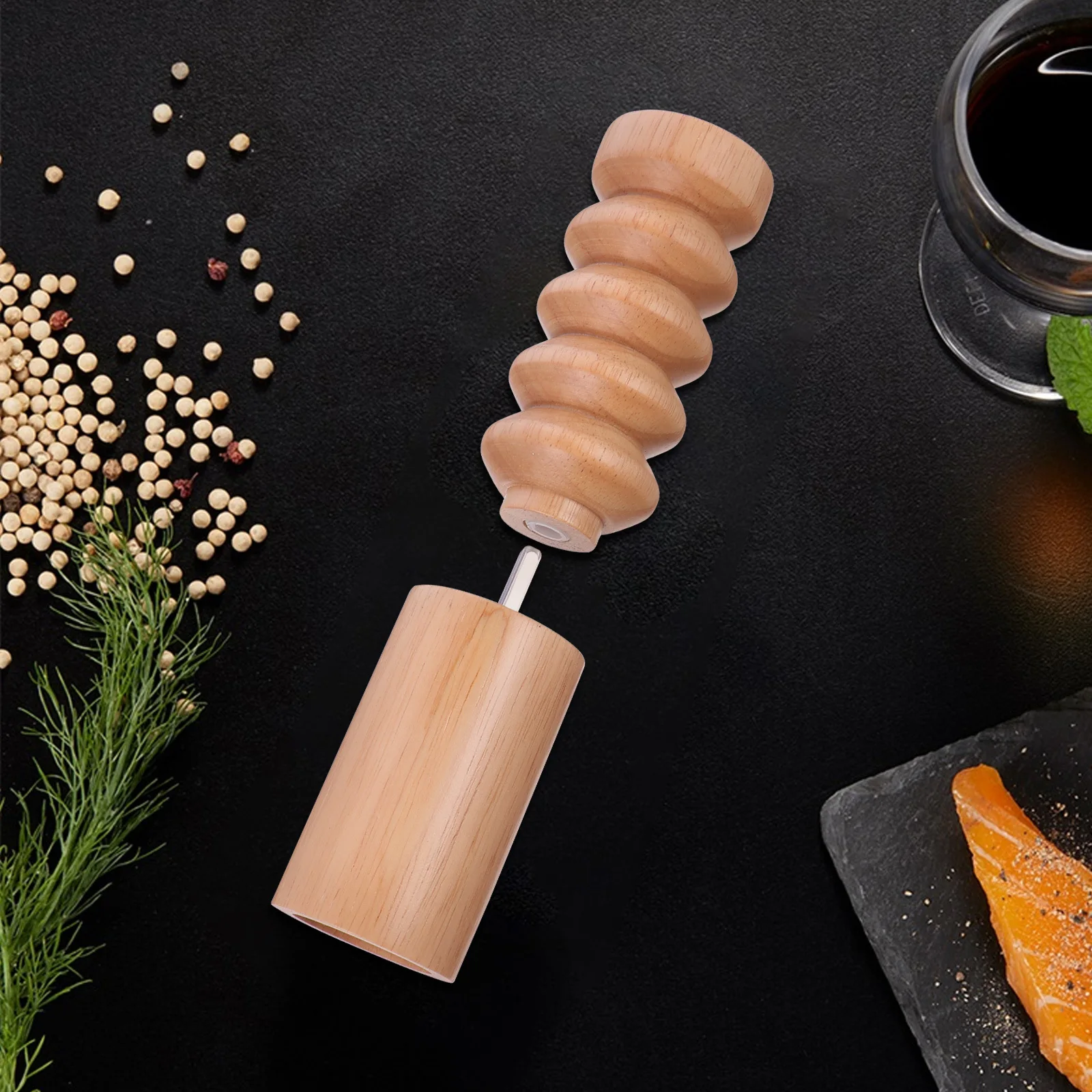 Seasoning Bottle Wooden Manual Pepper Mill Adjustable For Pepper Salt Spices Kitchen Gadget 
Seasoning Bottle Wooden Manual Pepper Mill Adjustable For Pepper Salt Spices Kitchen Gadget